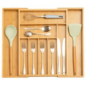 Bamboo1 Libodour Bamboo Extra Large Kitchen Expandable Drawer Organizer For Utensils Holder St