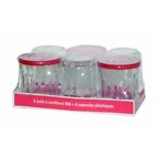 Lids Glass 14-ounce Red Luminarc Working 6 Set Arc International