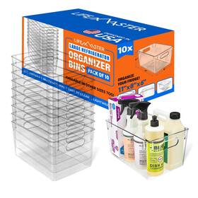Lmlrgst100.5 Lifemaster Stackable Refrigerator Bins - Set Of 10 Large Capacity Organizers