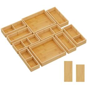 Lifewit 24325 Drawer Organizers 10 Pack 22 Grid With 12 Inserts Adjustable Bamboo
