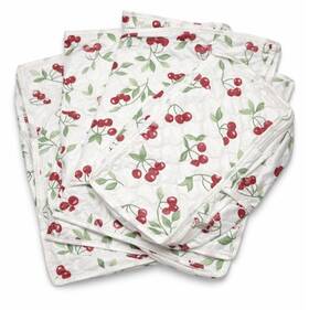 035433 Lillian Vernon Cherry Pattern Dish Storage Completer Set 4 Cases New