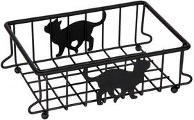 Sw1148 Lilys Home Cat-themed Wire Basket Kitchen And Desk Organizer Small Black Sw1148 Lilys Home Cat-themed Wire Basket Kitchen And Desk Organizer Small Black