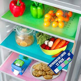 Rl12 Lindas Essentials Refrigerator Liners For Shelves 12 Pack By Linda S - Non-adhe