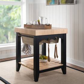 Linon Home Decor 081438463827 Trinity Butcher Block Island