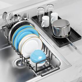 Bs-fe-1t-xs Liononly Small Dish Drying Rack In Sink Expandable Drainer Over With Silico