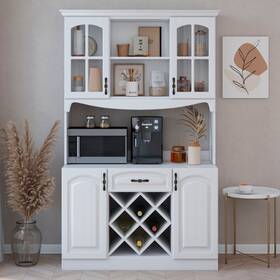 Living Skog 850008308338 Galiano 73ftft Pantry Kitchen Microwave Storage Cabinet Buffet White