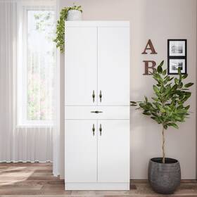 Living Skog 850008308475 Monti Food Pantry Storage Kitchen Cabinet With White