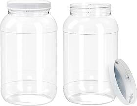 Ljdeals 850011556481 1 Gallon Clear Plastic Jars With Lids Wide Mouth Storage