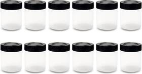 Ljdeals 850011556696 1 Oz Plastic Spice Jars With Black Caps And Sifters For Translucent