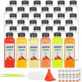 F0q09-3 Ljinokyun 36pcs 16oz Plastic Bottles With Lids Juice Caps Reusable Conta