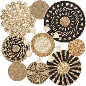Ms51 Lomohoo Set Of 9 Boho Wall Basket Decor Wicker Woven Decorations Ms51 Lomohoo Set Of 9 Boho Wall Basket Decor Wicker Woven Decorations