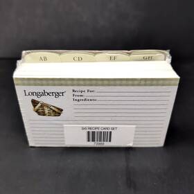73989 Longaberger Recipe Card Set Lined Alphabet Dividers 3x5 Inch Sealed New