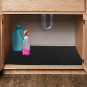 Lotfancy Under Sink Mat For Kitchen 36inch X 30 With Absorbent Fabric And Anti-s