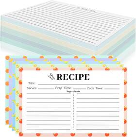 Lotmer 313109960916 100 Sheets Fruit Style Recipe Cards 4x6 Inch Vintage Double-sided