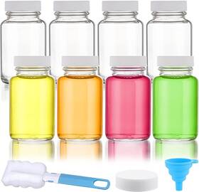 000003 Lovlle Glass Juice Shot Bottles With Caps - 8 Pack 3.5oz Small 3.5 Oz Clear