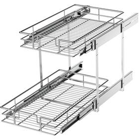 Lovmor 768486270088 2 Tier Individual Pull Out Cabinet Organizer 11 Inch W X 21 D Slide Ki