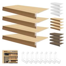 Y089 Lstxyronica Shelves Covers 33 X 16 2 In Wood Color 0.3 Inch Thick 4 Pcs Easy Install