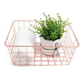 Luant 714035459367 Metal Wire Storage Basket With Handles For Kitchen Food Pantry Papers Home Of