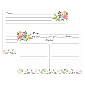 Lubudingjoy 742420351279 Recipe Cards 4x6 60 Pcs Premium Double-sided Floral Wedding Bridal Shower