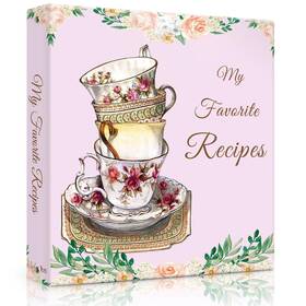 Lubudingjoy 742420351682 Recipe Binder With Plastic Sleeves Full Page Cards And Dividers Bind