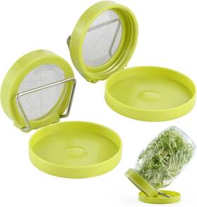 Spzjfyg-2-ls Luckyiren Sprouting Lid Plastic Mesh Screen Cover Cap With Draining Stand And Green Spzjfyg-2-ls Luckyiren Sprouting Lid Plastic Mesh Screen Cover Cap With Draining Stand And Green