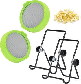 Gk-001 Lulonpon Sprouting Lids Growing Kit For Wide Mouth Green