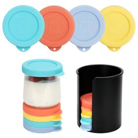 Lckbjar-oui-s8p101 Luvcosy 8 Pack Silicone Yogurt Lids Fit For Oui Jars With Jar Lid Multicolor