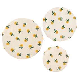 Luvlewen 755801850421 3pcs Embroidery Daisy Cloth Bowl Covers Reuseable For Bread Proo