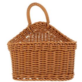 E184476rszyo4 Luxshiny Countryside Style Knitted Kitchen Hanging Basket 21x19cm Brown