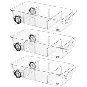 Tml-3 Lxlxxl Fridge Organizer Bins With Wheels 3 Pack Roll Out Refrigerator Organi Tml-3 Lxlxxl Fridge Organizer Bins With Wheels 3 Pack Roll Out Refrigerator Organi