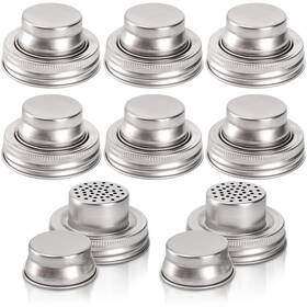 Ly-masonjarshakerlids-ss-8p Lyellfe 8 Pack Mason Jar Shaker Lids Stainless Steel For Silver Ly-masonjarshakerlids-ss-8p Lyellfe 8 Pack Mason Jar Shaker Lids Stainless Steel For Silver