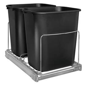 Lynk Professional 013359012242 Double Pull Out Trash Can Under Cabinet - Sink Tra