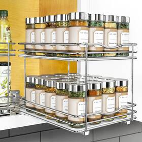 Lynk Professional 013359307225 Pull Out Spice Rack Organizer For Inside Kitchen Cabinet
