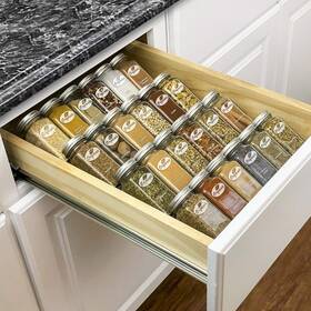 430411ds Lynk Professional Spice Drawer Organizer - Heavy Gauge Steel 4 Tier Rack