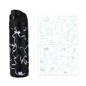 H01cx113 Lyreh 2pcs Bows Hearts Stickers For Owala Water Bottle 24oz Insulated Glass Cup Co