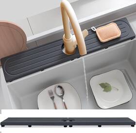 Mat-03282b Lyxel Fast Drying Stone Faucet Mat For 20 Inch X 3.9 Dark Gray Style 1