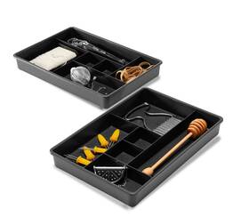 6-compartment Madesmart 95-13611-06 Set Of 2 Plastic Drawer Organizer Gadget Trays Multi