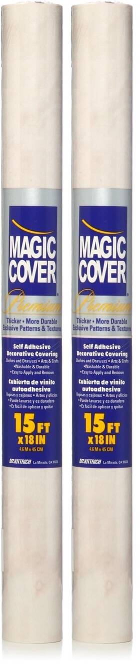 Magic Cover 05-5143-06 Premium Shelf Liners 18 Inch X 15ft Marble Sand Pack Of 2