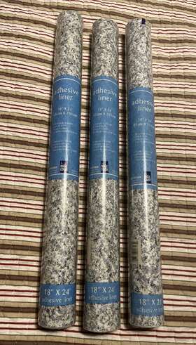 Magic Cover 087508027234 3 Vintage Adhesive Shelf Liner 18 Inch X 24 Rolls Nip Granite Silver