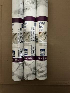72373 Magic Cover Vinyl Top Liner 12inx30in Classic Marble Grey Set Of 3 72373 Magic Cover Vinyl Top Liner 12inx30in Classic Marble Grey Set Of 3