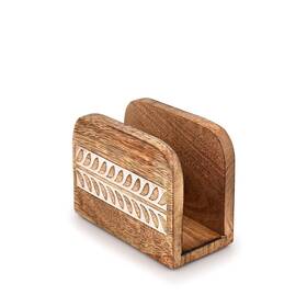 Kc960 Mahasu Napkin Holder Mango Wood Upright Paper Storage Rustic Farmhouse N