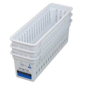 Synchkg087049 Mainstay Slim Plastic Kitchen Storage Organization Trays Baskets In White Set Of 9