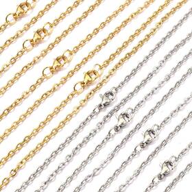 Mamubeby 763527684459 Bulk Necklace Chains For Jewelry Making - 30pcs Stainless Steel Link With Lob