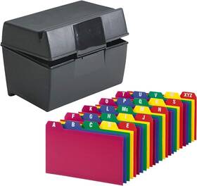 Mnm69883 Manaloom Index Card Holder Cards Storage Box Holds Up To 300 3x5 Inch Black