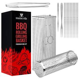 Mancola 973660866726 Bbq Net Tube - 2 Pack Rolling Basket Quadratisches Verdicktes Design Ro