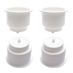 9682pw Manumarine White Plastic Cup Drink Holder Insert With Drain For Marine Boat Rv Camper 4