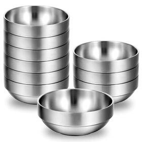 Am554527 Maquita 1 10 Pack Stainless Steel Bowls 4.5 Inch Snacks Oz Lightweight Salad