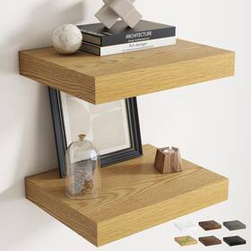 Ms4-fl-mdf04 Marsmiles 16 Inch Floating Shelves For Wall Set Of 2 12 D Wood Grain Bathroom