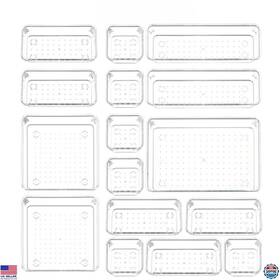 B0bg43vy3f Martha Stewart 16 Pcs Clear Drawer Organizer Set 5 Sizes For Office Makeup Kitchen And More
