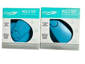 Masontops 829188000714 Lot Of 2 Blue Multi-top - Regular Mouth Mason Small Flip Cap Lids Masontops 829188000714 Lot Of 2 Blue Multi-top - Regular Mouth Mason Small Flip Cap Lids